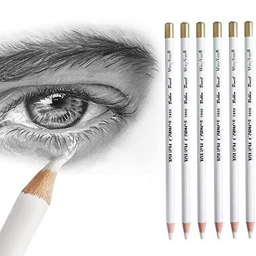 Eraser Pencils Set for Artists Wooden Sketch Eraser Pen for Charcoal Drawings-image