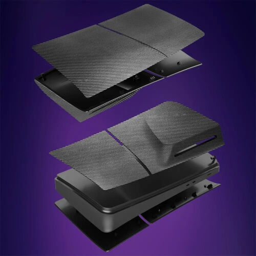 Carbon Fiber Pattern Case Replacement for PS5 Slim Faceplate Accessory Cover - Picture 5 of 11
