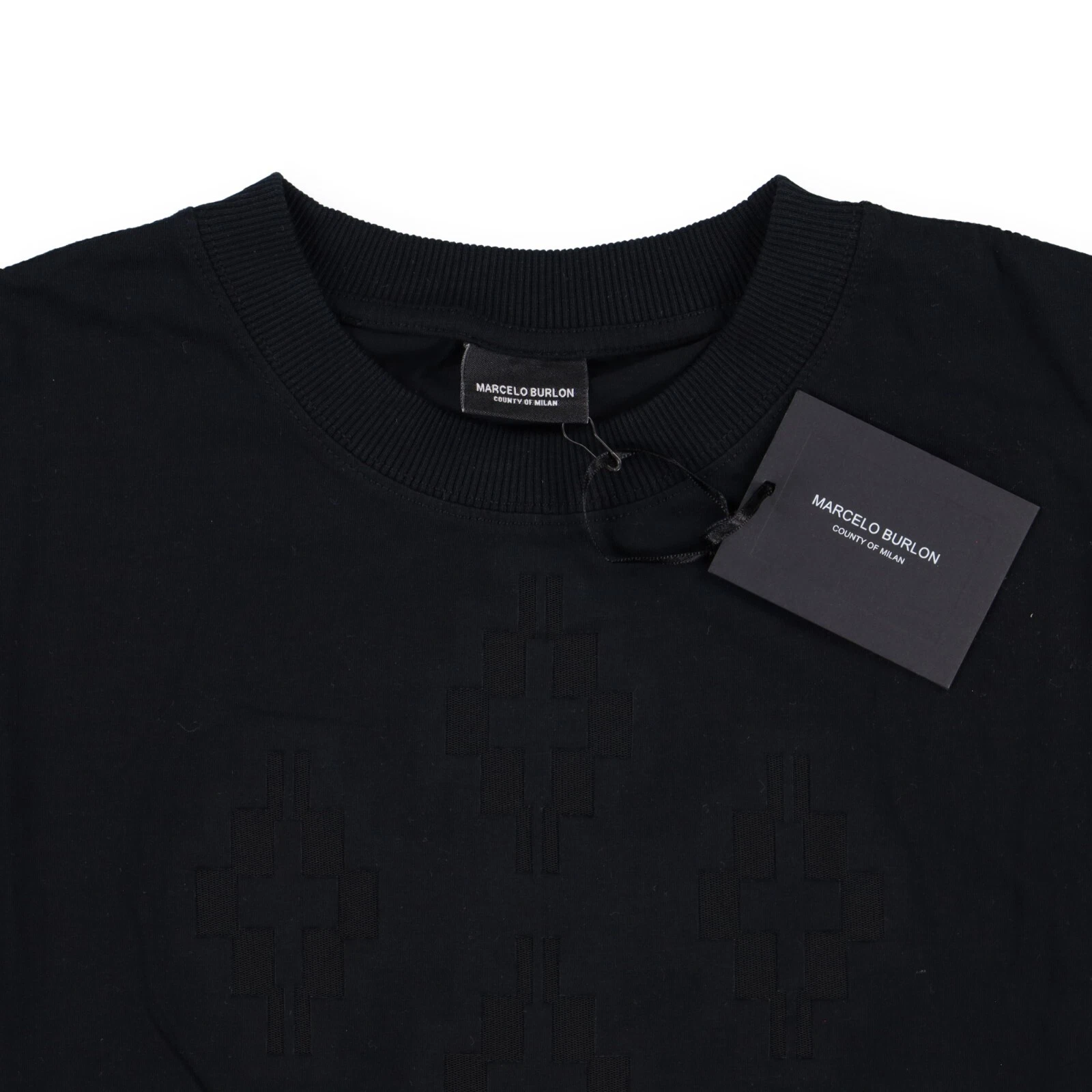 T shirt Marcelo Burlon nera incroci a rete oversize Taglia S SS19 $375