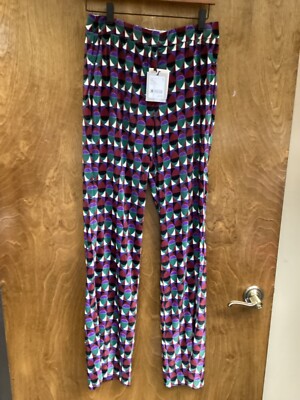 Women NWT ''Marella'' multicolored velvet pants. Zips in front. Size 4.  Reg. $340