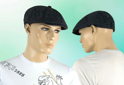 Herren Schiebermütze Hut Mütze Schirmmütze Herbst Winter  Wolle Grau -  56 57 -