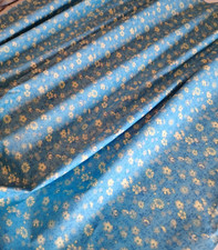 Light Blue 'Bloom' Cotton Quilting Sewing Fabric - By the Yard