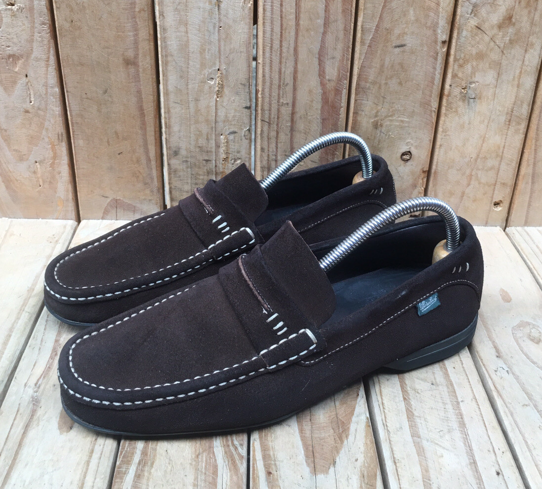 Paraboot Suede Leather Brown pull On Loafers Size Uk 7 || USA 8 | eBay