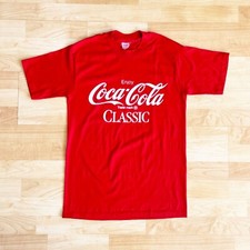 Vintage 80s Coca Cola Classic Shirt Large Red Single Stitch Made in USA RARE