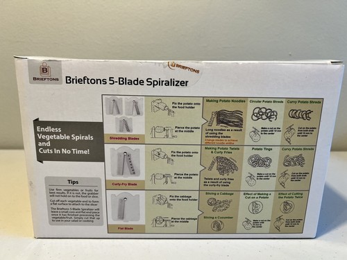 Brieftons 5 Blade Spiralizer 5 Interchangeable Blades BPA Free OPEN BOX - Picture 4 of 5