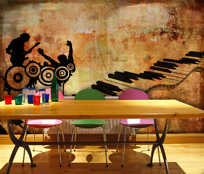 3D Retro Band 4451 Wallpaper Mural Wall Print Wall Wallpaper Murals US Coco