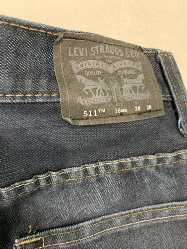 Levis 511 Slim Gr. 16 Reg Youth Denim blaue Jeans W28” X L28” gebrauchte Hose - Bild 12 von 12