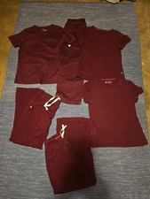 Urbane Ultimate XSM Buttersoft Medium Burgundy Scrub Lot Of 3 Sets OR 6 Pieces