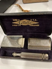 Vintage Gillette Safety Razor Travel Set –1920s/30s  Original Case & Blade Boxes