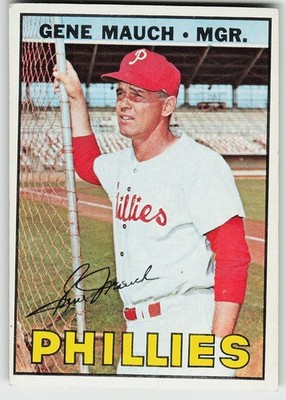 1967 Topps #248 Gene Mauch BASEBALL Philadelphia Phillies
