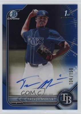 2022 Bowman Draft Chrome Pick Blue Refractor 104/150 Trevor Martin Auto 0w27