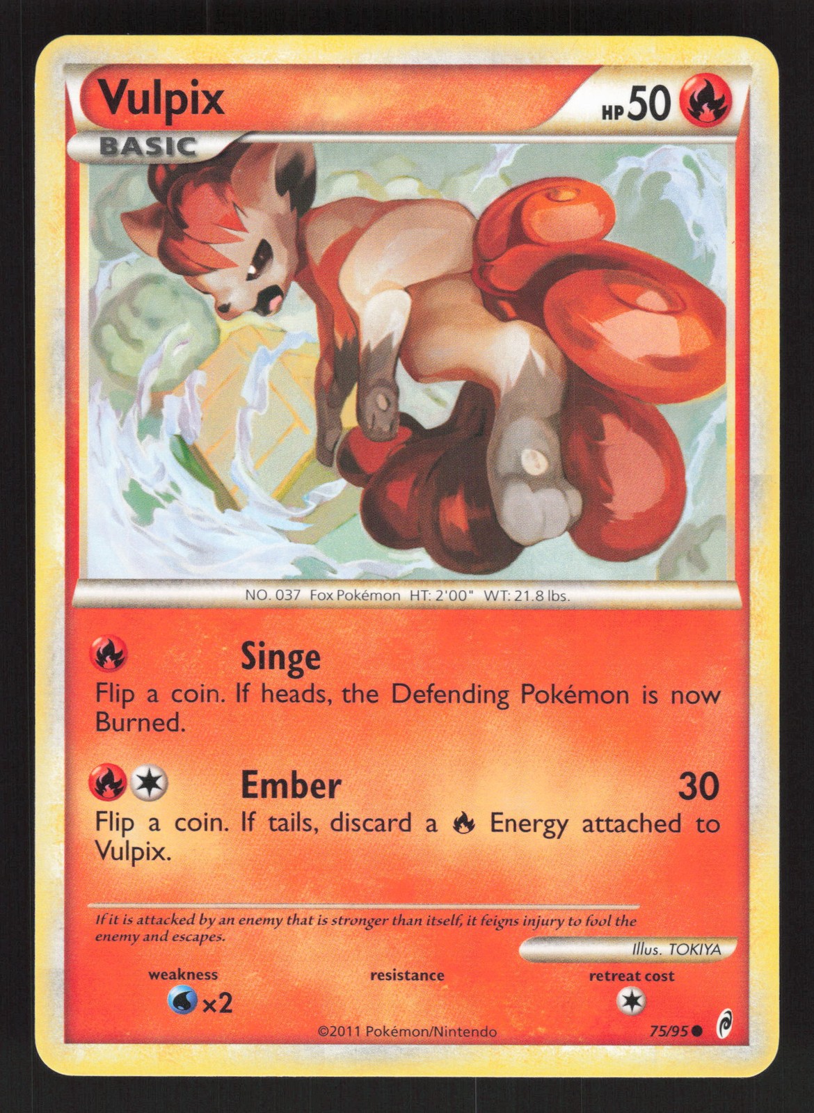 Vulpix 75/95 Pokemon TCG Call of Legends VLP