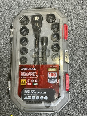 #ad Husky 100 Position 3 8 in. Drive Universal Socket Wrench Set 26 Piece 3 8 Drive $24.99