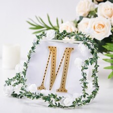 6" tall GOLD Letter M Self-Adhesive Rhinestones GEM STICKERS Wedding Supplies