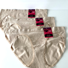 NEW Maidenform 3 Pairs Bikini Pure Comfort Seamless 2XL/9 Beige DM2305