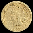 1860 Indian Head Cent - Antique United States of America 1c Penny Coin