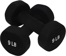 Set of 2 each 5 lb Green Neoprene Coated Dumbbells Pair Hand Weights