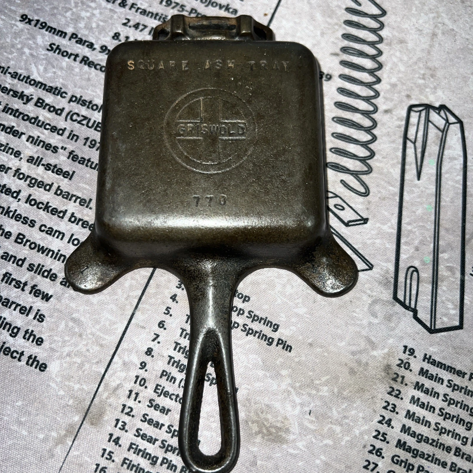 Griswold skillets Cast Iron Square Ashtray No. 770