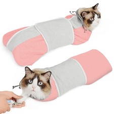 Supet Cat Grooming Wrap for Cutting Nails, Self-Adhesive Calm Cat Swaddle | B...