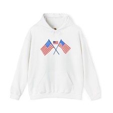 Men's Patriotic Hoodie - Double American Flag Graphic