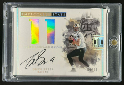 2017 PANINI IMPECCABLE DREW BREES AUTO IMPECCABLE STATS JERSEY #D 09/11