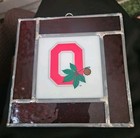 OHIO STATE BUCKEYES VINTAGE STAINED GLASS 6"×6" ! — photo 1