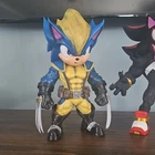 Custom Sonic × Wolverine 3D Printed Mashup Figure Blue Yellow Black Collectible