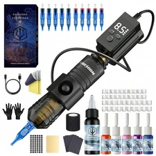 POSEIDON Wireless Tattoo Gun Kit, Rotary Tattoo Pen, 1500mAh Battery-FGQ