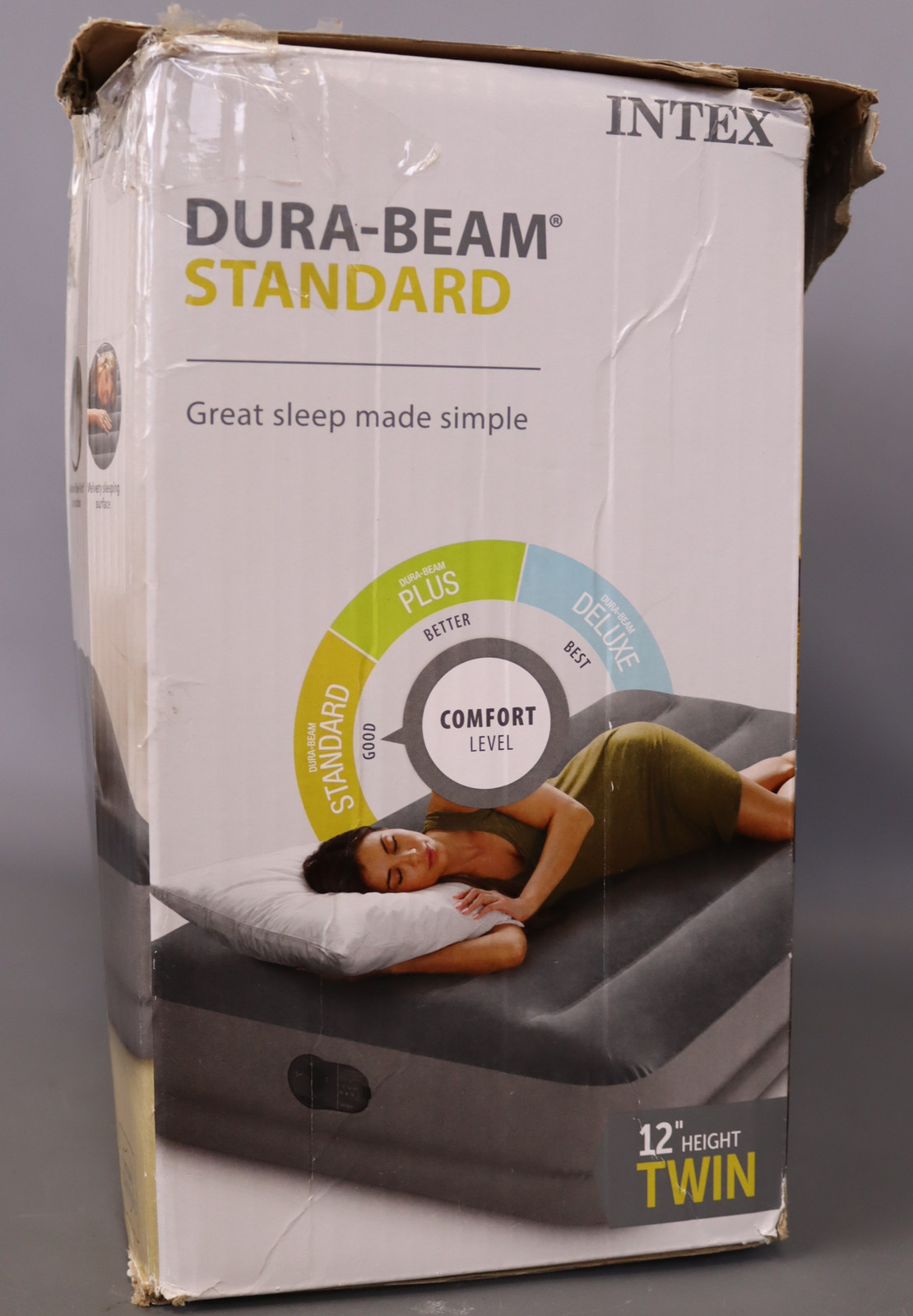 Intex Dura-Beam Prestige 12  Twin Air Mattress w/ Built-In USB Electric Pump