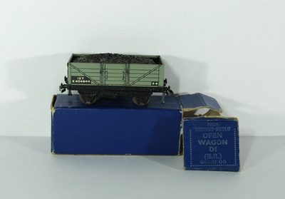 HORNBY DUBLO B.R. Offener Waggon & Kohle 1953 E404844 3 Schienen Eisenbahn Zug LKW A3