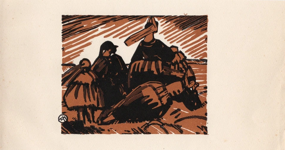 Veritable gravure 1930 MATHURIN MEHEUT Original Bretagne - Photo 2/2