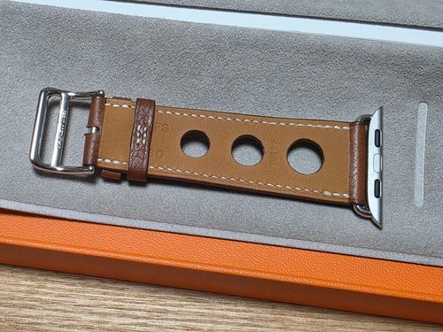 Hermes Apple Watch Band Simple Tour Rally Leather Band Fauve Barenia 44 45 46mm - 第 6/10 張圖片