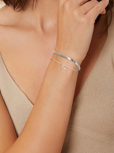 S925 Sterling Silver Initial Letter Bracelet,Dainty Silver Initial Anklets Br... - Picture 8 of 8