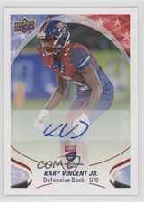 2017 Upper Deck USA Football Flag Wave Auto Kary Vincent Jr #35 Auto a2w