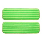 2Pcs 15x4.7" Microfiber Mop Pads, Reusable Flat Mop Pads Refills, Green