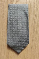 Express Silk Tie Silver with Classic Woven Geometric Designs Made In USA