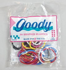 1990 VTG NOS Goody Braided Elastic Ponytail Holders Hair Ties 30 Pack 5673 USA