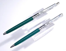 Vintage Paper Mate Double Heart Slim Profile Hunter Green Pen-Pencil Set USA #83