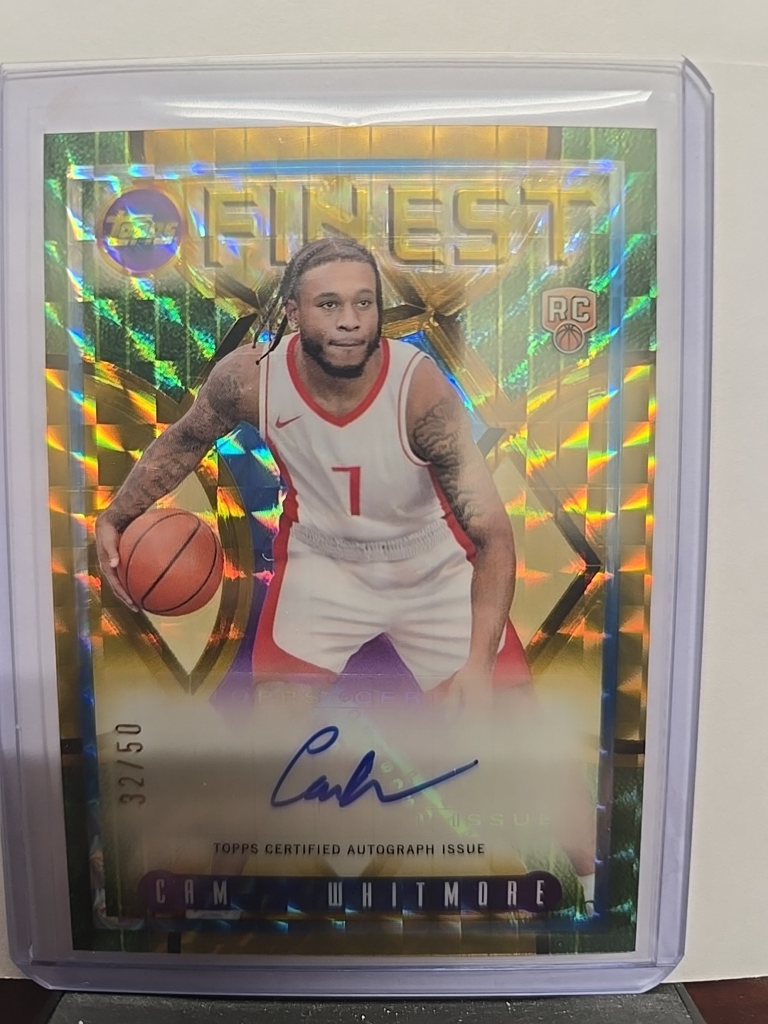 2023-24 Topps Finest Cam Whitmore Flashback Gold Geometric Auto RC 32/50