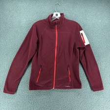 Eddie Bauer First Ascent Fleece Jacket Womens M Maroon Full Zip Outdoor Hiking
