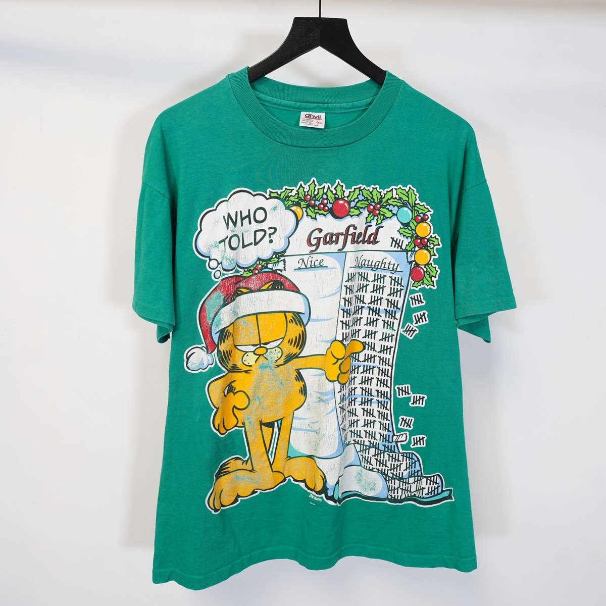 Vintage Santa Garfield Christmas T-Shirt Men