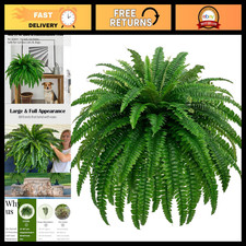 47" Large Artificial Boston Fern - Realistic Faux Greenery for Indoor/Outdoor De