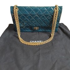 CHANEL 2.55 Reissue Medium Petrol Gold Hardware – Seltene Farbe – Sehr gepflegt
