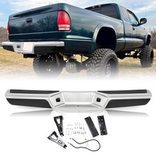 For 1997 2004 Dodge Dakota Rear Step Bumper Assembly One Piece Anti Rust Chrome