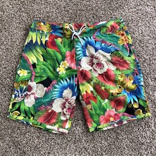 Vintage Polo Ralph Lauren Floral Swim Trunks Mens 38 Shorts Tropical Hawaiian
