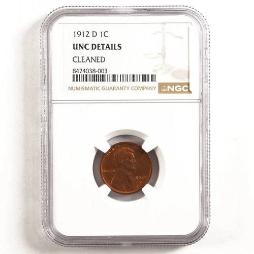 1912-D Lincoln Wheat Cent 1c UNC Details NGC 31620