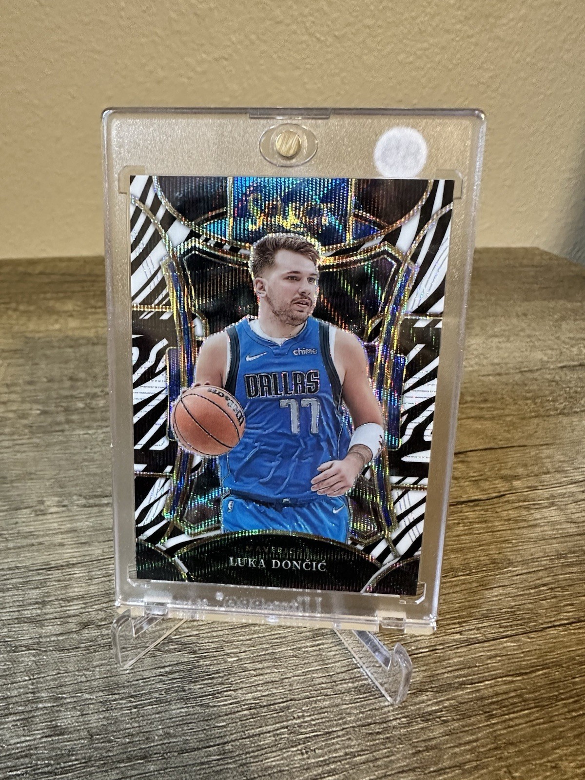 Luka Doncic Zebra Prizm Mezzanine 2023-24 Panini Select #350 Dallas Mavericks