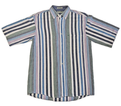 Steeple Chase Vintage Mens Size S Striped Long Sleeve Button Down Shirt 