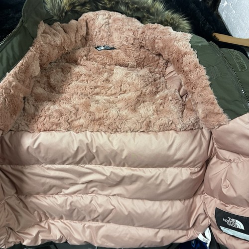 The North Face Jacket Girls Parka xs 6 Olive pink DryVent 550 Down - Picture 10 of 10