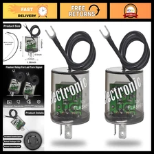 Heavy Duty 12V LED Flasher Relay 2 Pins (Pack of 4) - Turn Signal & Ground Wire